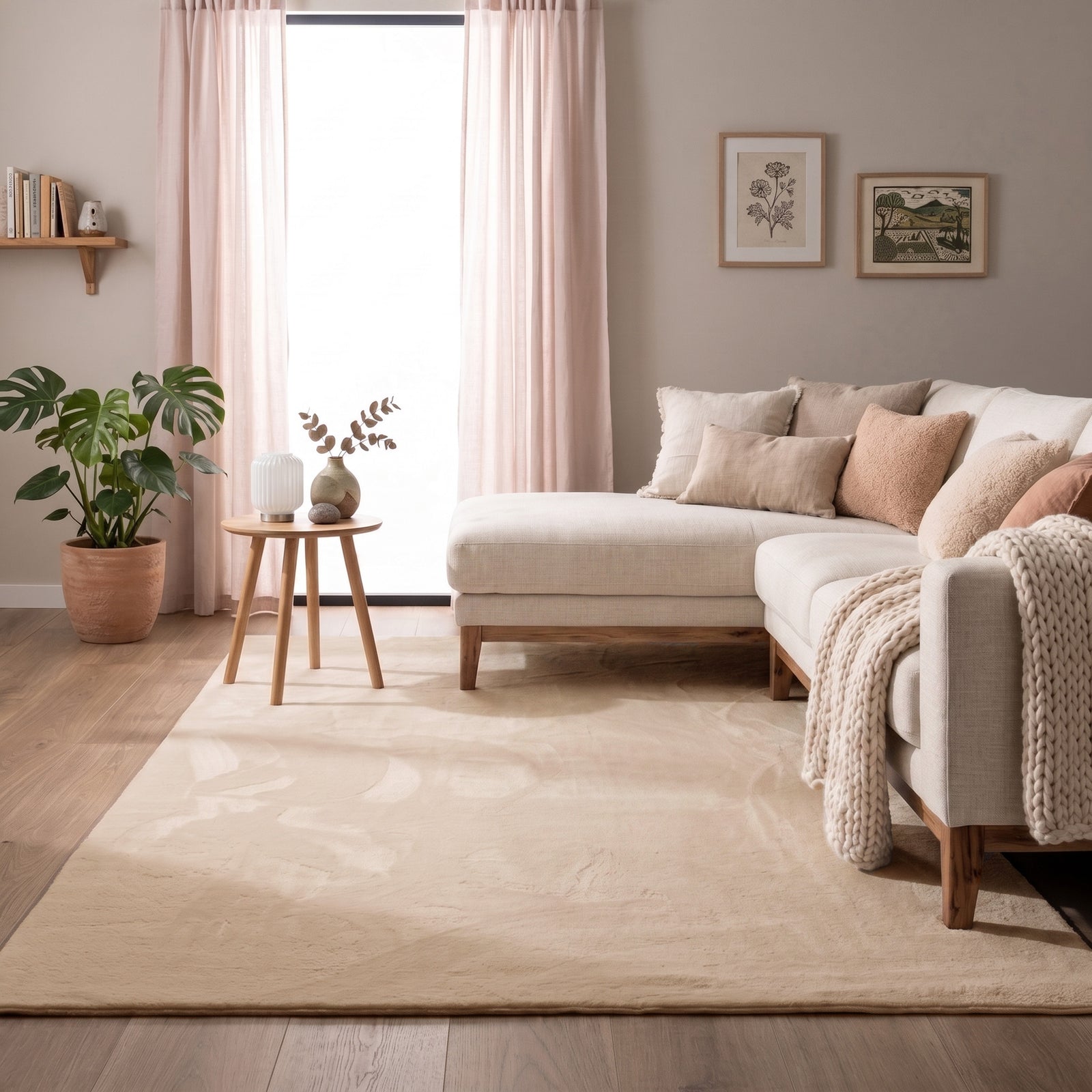 Miękki dywan z niskim włosiem – Cozy Beige