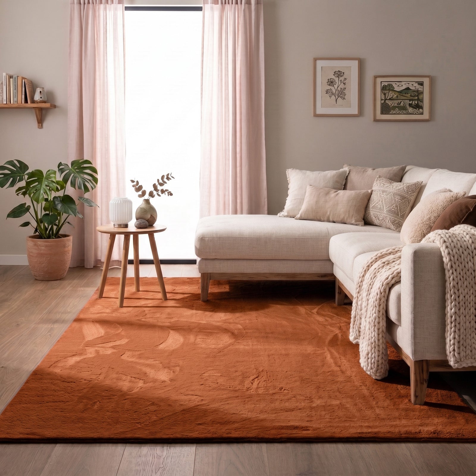 Miękki dywan o niskim włosiu – Cozy Terracotta