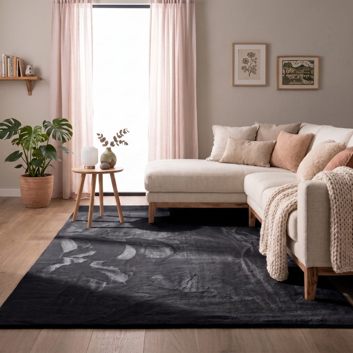 Miękki dywan z krótkim włosiem - Cozy Czarny