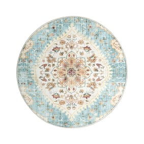 Dywan zewnętrzny vintage okrągły - Santo Mandala Jasnoniebieski - product